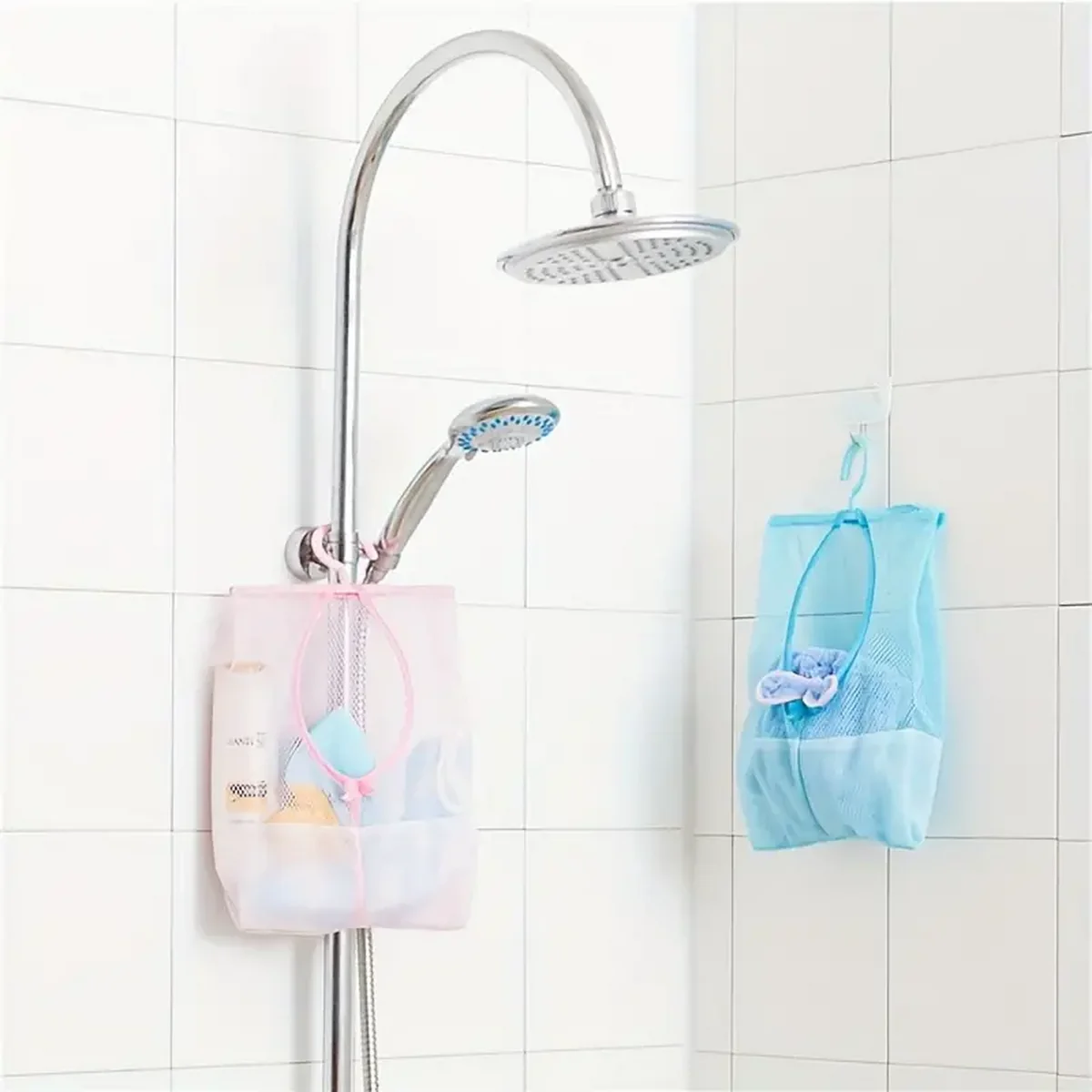 洗濯バサミ付き吊り下げ式メッシュ収納バッグ 多目的オーガナイ - Home Bathroom Organizer のレビューと価格