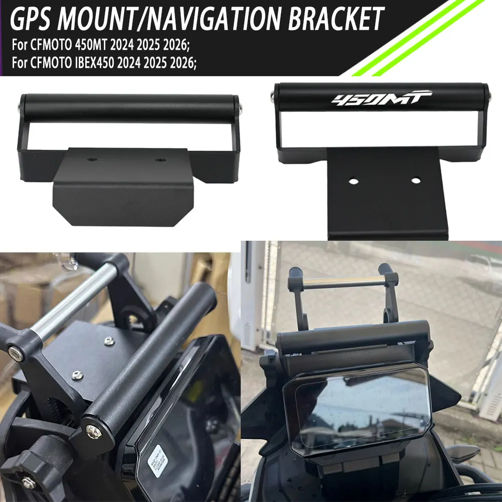 

450MT Motorbike Accessories GPS Mount Cellphone Navigation Mounting Bar Extension Bracket For CFMOTO 450MT IBEX450 2024-2026