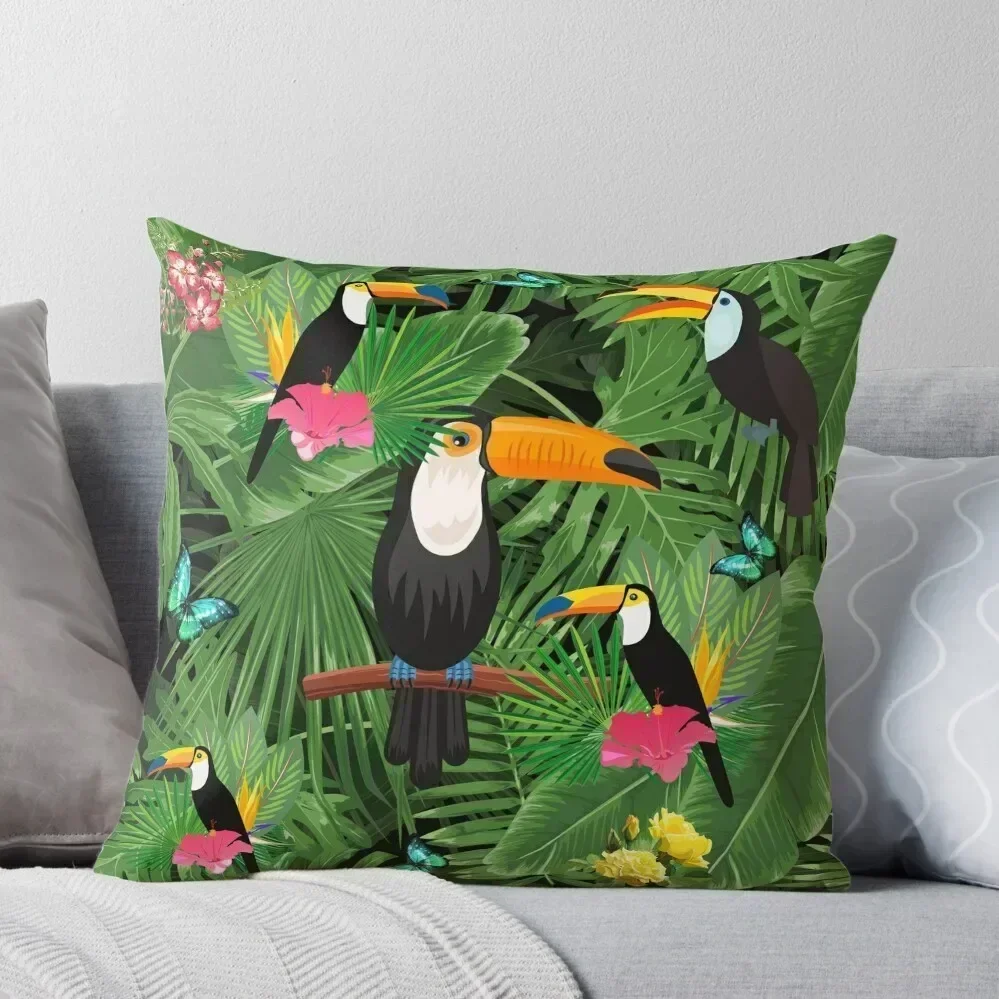 

Toucan tropic Throw Pillow Room decorating items Sofa Cushions Covers Sitting Cushion Sofa Covers For Living Room pillow