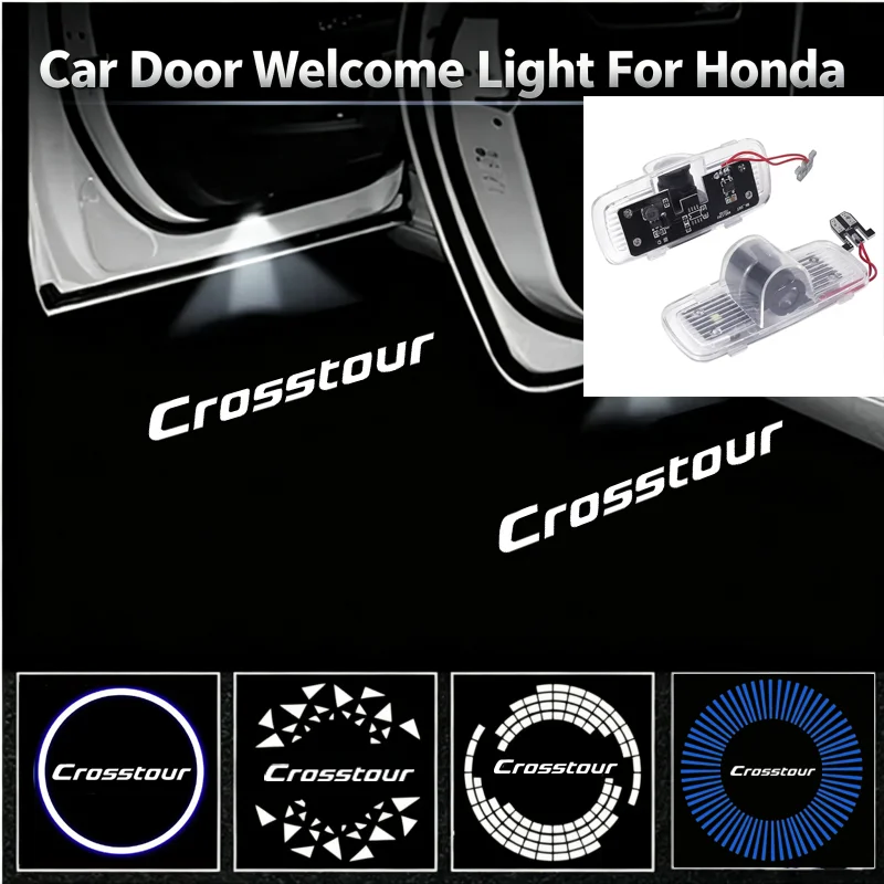 2PCS Auto Interior LED Ghost Emblem Projector Door Welcome Courtesy Lights For Honda Crosstour 2011‑2016 Interior Modification
