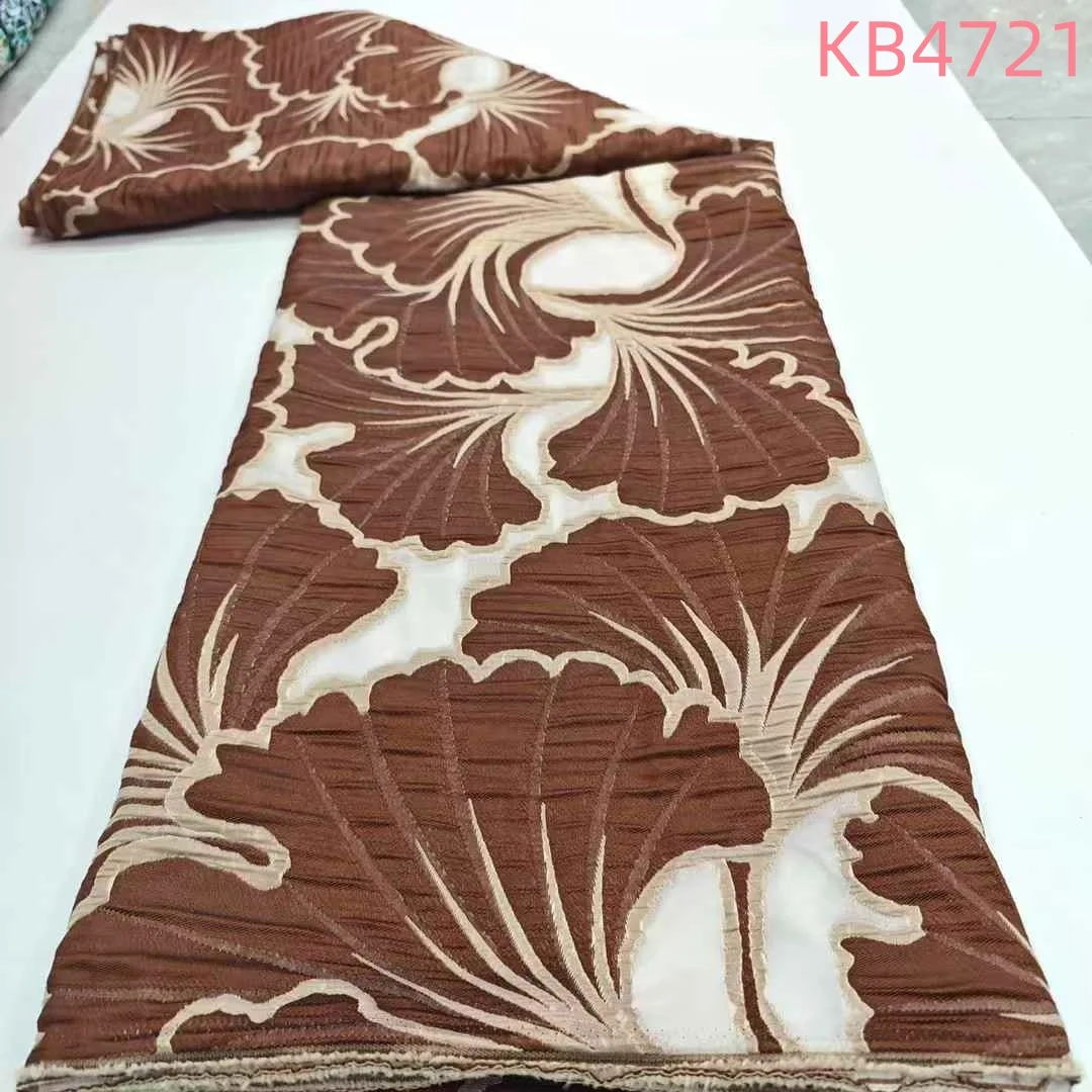 

5 Yards Pink Gilding Brocade Lace African Fabric Lace High Quality 2025 Blue Damask Cloth Brocard Lace For Wedding Party Dresses