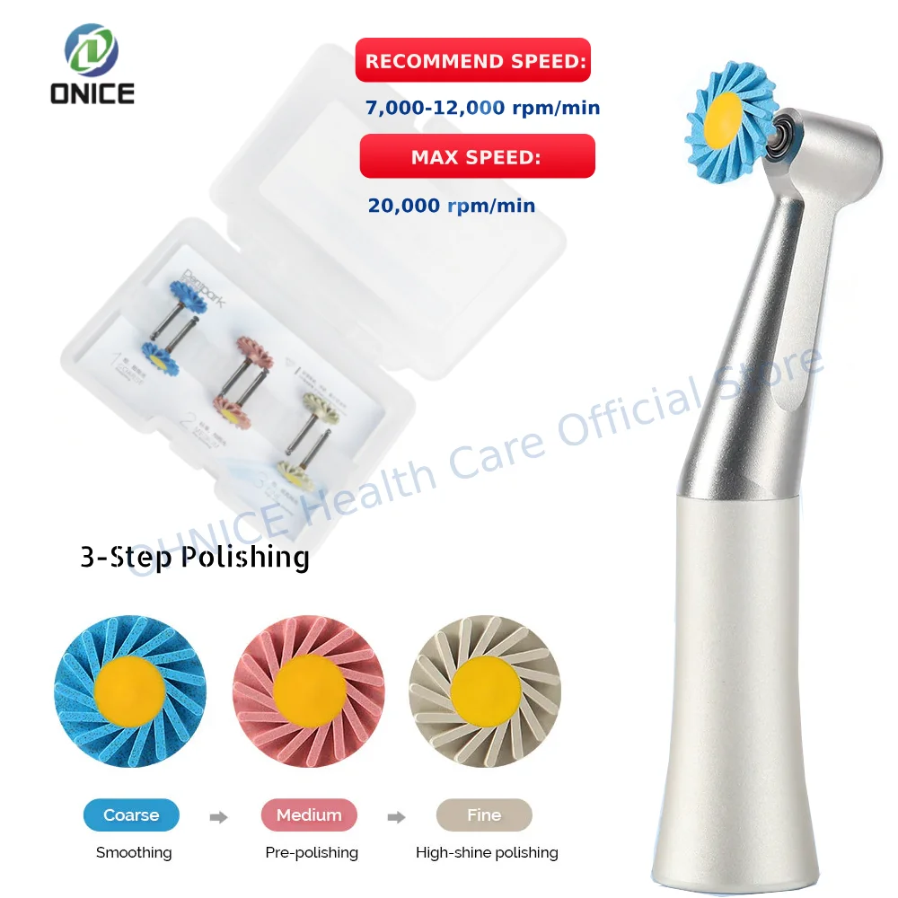 

High-Performance Dental Zirconia Polishing Wheels 6pcs - 3-Grit System (Coarse/Medium/Fine) for Contra Angle Handpieces