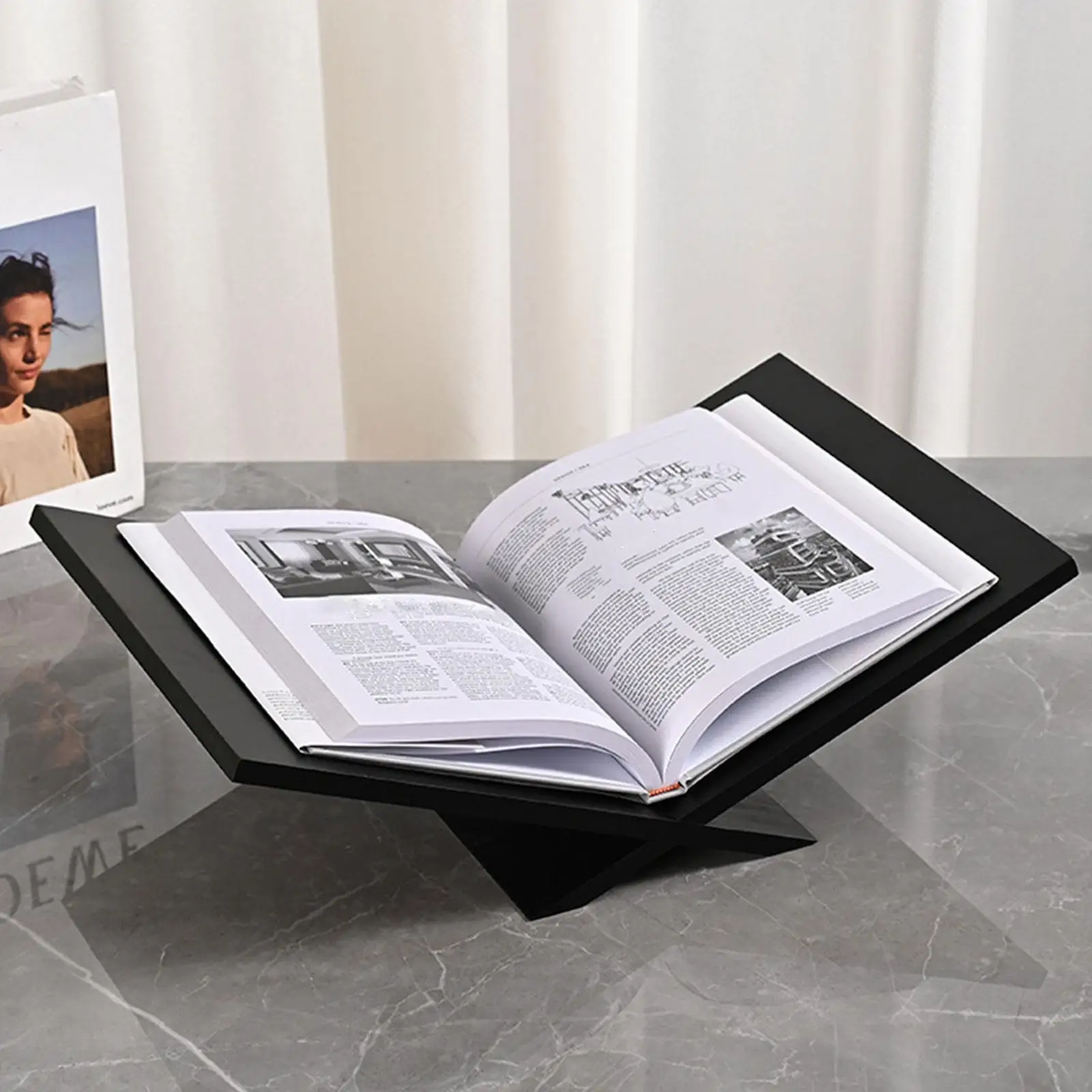 

Book Stand Portable Compact Artwork Display Rack for Kitchen Desktop Bedroom