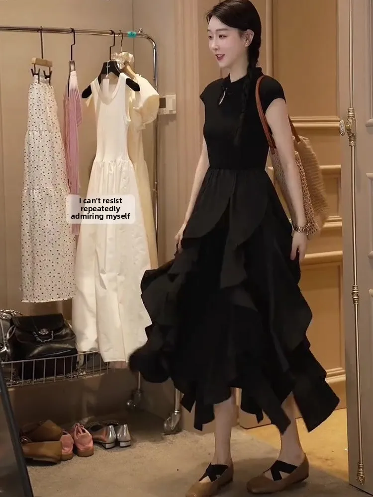 

Oajer Flagip Store New Chinese Sle Asymmetrical Dr High-End Feelings Summer Collection Women's Clothing Commute Sle