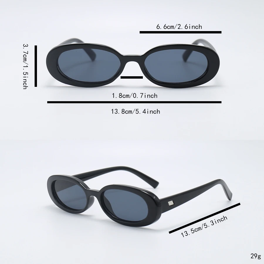 1Pc Women's Fashion Glasses New Retro Small Narrow Frame Oval Dopamine Personality Trendy Street Style Christmas Gift Daily Part image 6