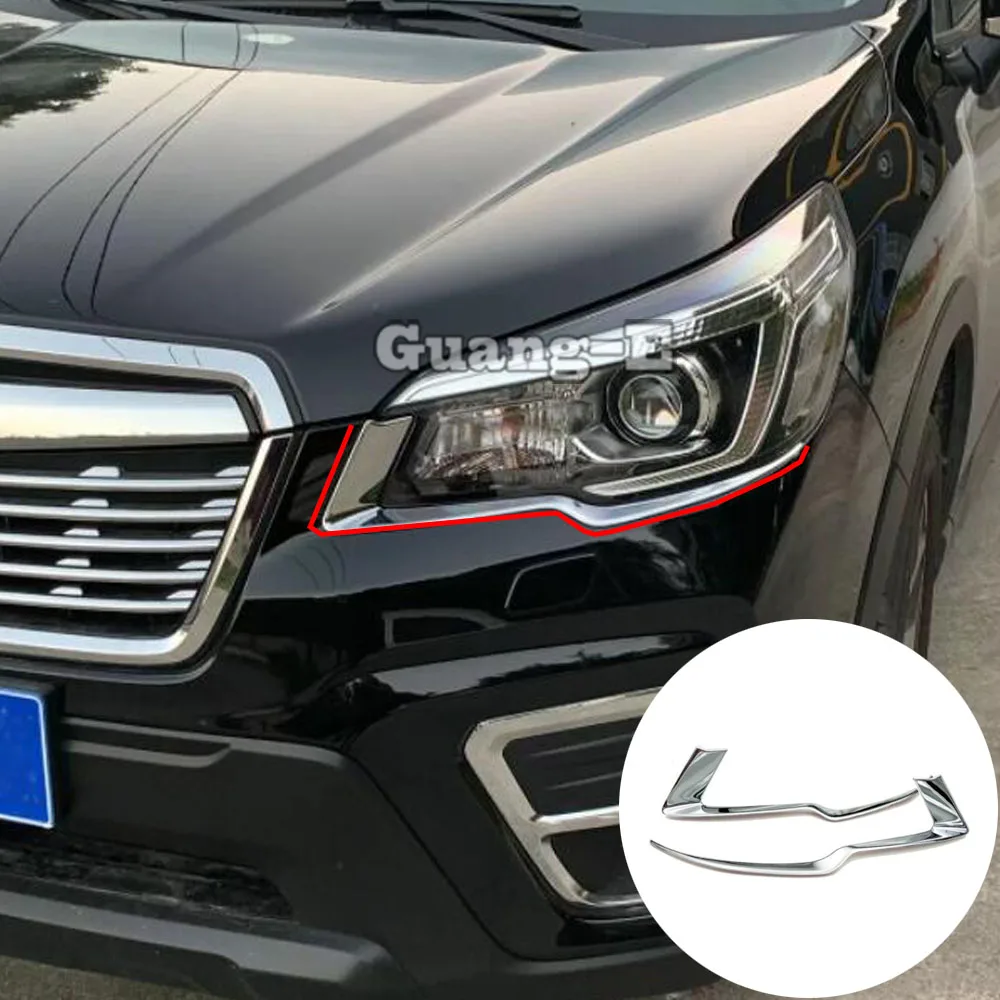 

Front Fog Light Lamp Eyebrow Detector Frame Stick ABS Chrome Cover Accessories 2PCs For Subaru Forester 2018 2019 2020 2021 2022