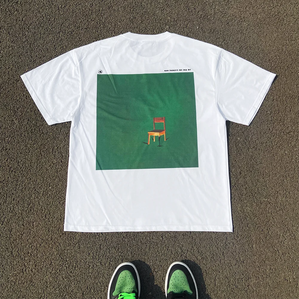 Heavyweight 260G Artistic Short Sleeve T-Shirt for Men And Women Small Collar  Space Chair Design by Wang Youbing Studio