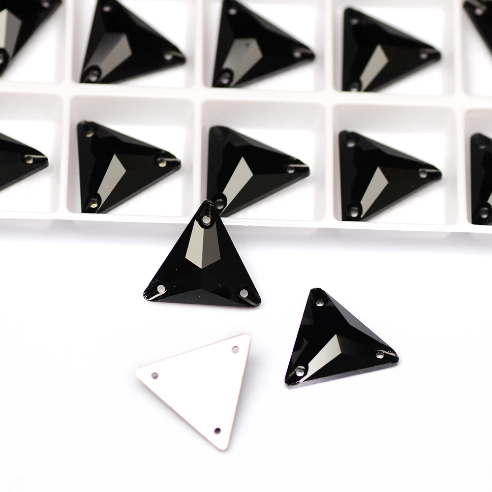 

High Quality Black Triangle Shape Sew On Rhinestones Sewing Accessories rhinestones for Garment Dresses clothing