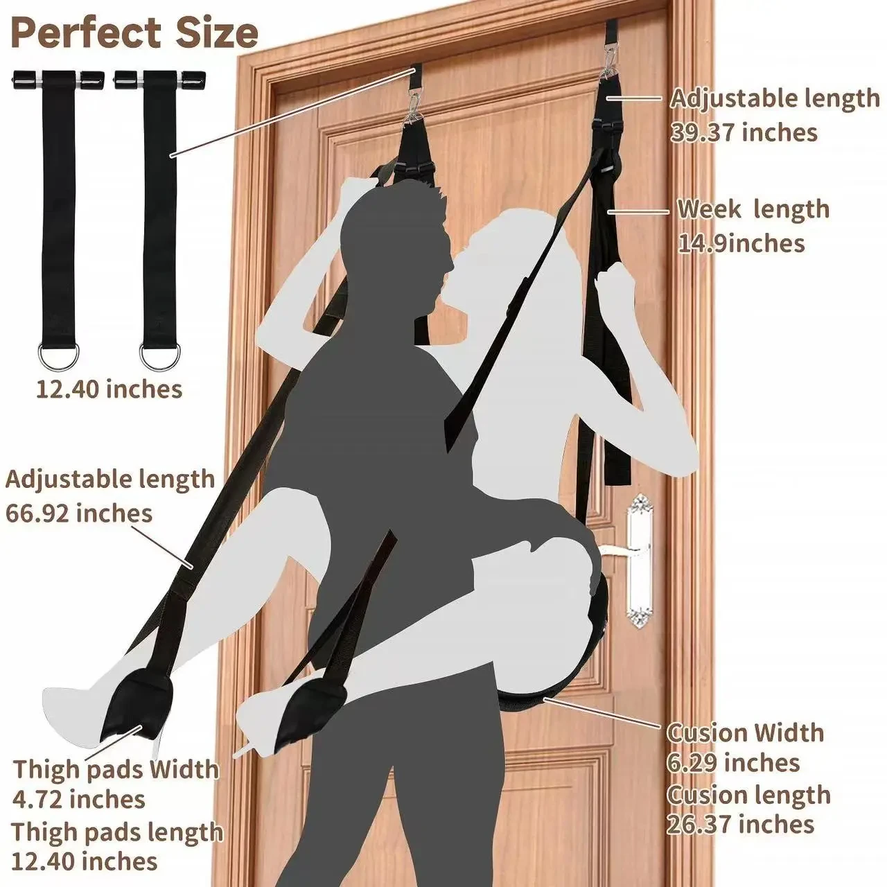 SEXY SLAVE Door Sex Swing with Seat BDSM Adult Sex Toys Bondage Love Slings for Adult Couples with Adjustable Straps