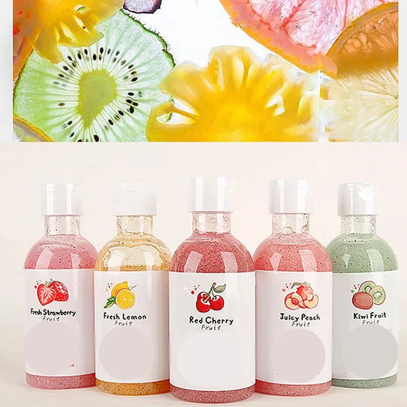 5 Style Fruits Natural Exfoliating Body Scrub Remover Exfoliator Deep Clean Moisturizing Scrub Shower-Jell Skin Care Tool