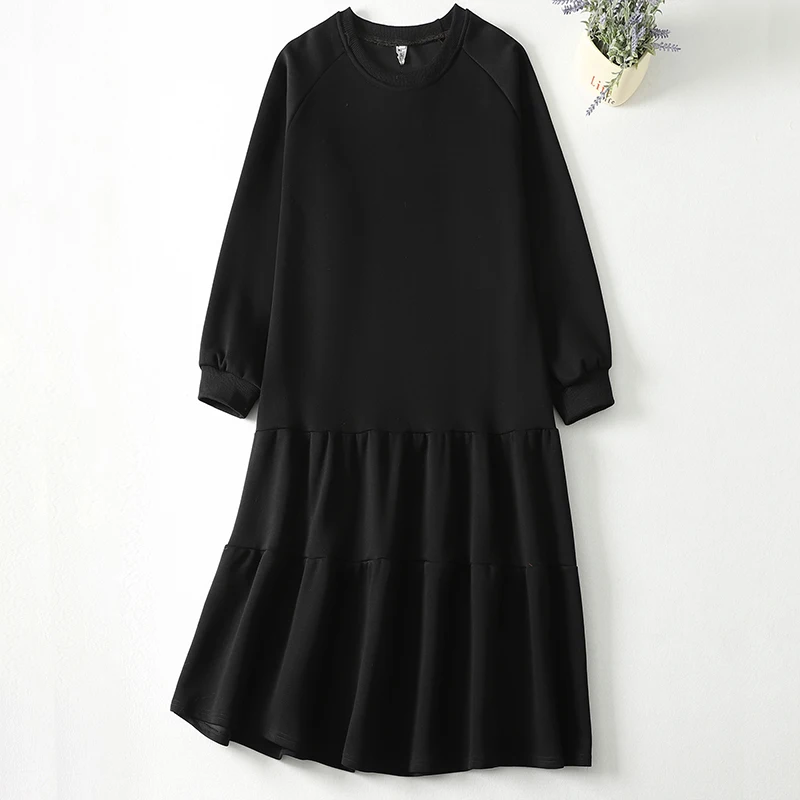 

NYFS 2026 Spring Japanese Long Sleeve Ruffles Women's Dress Loose Fit Robe Ete Femme Elbise fishtail sweatshirt dress