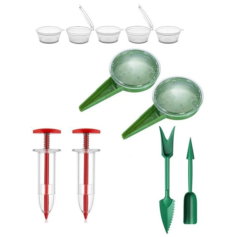 

A52I-Mini Seeder Seed Seeder Tools, Hand Seedling Spreader And Broom Set, Small Spreader Handheld Seeder