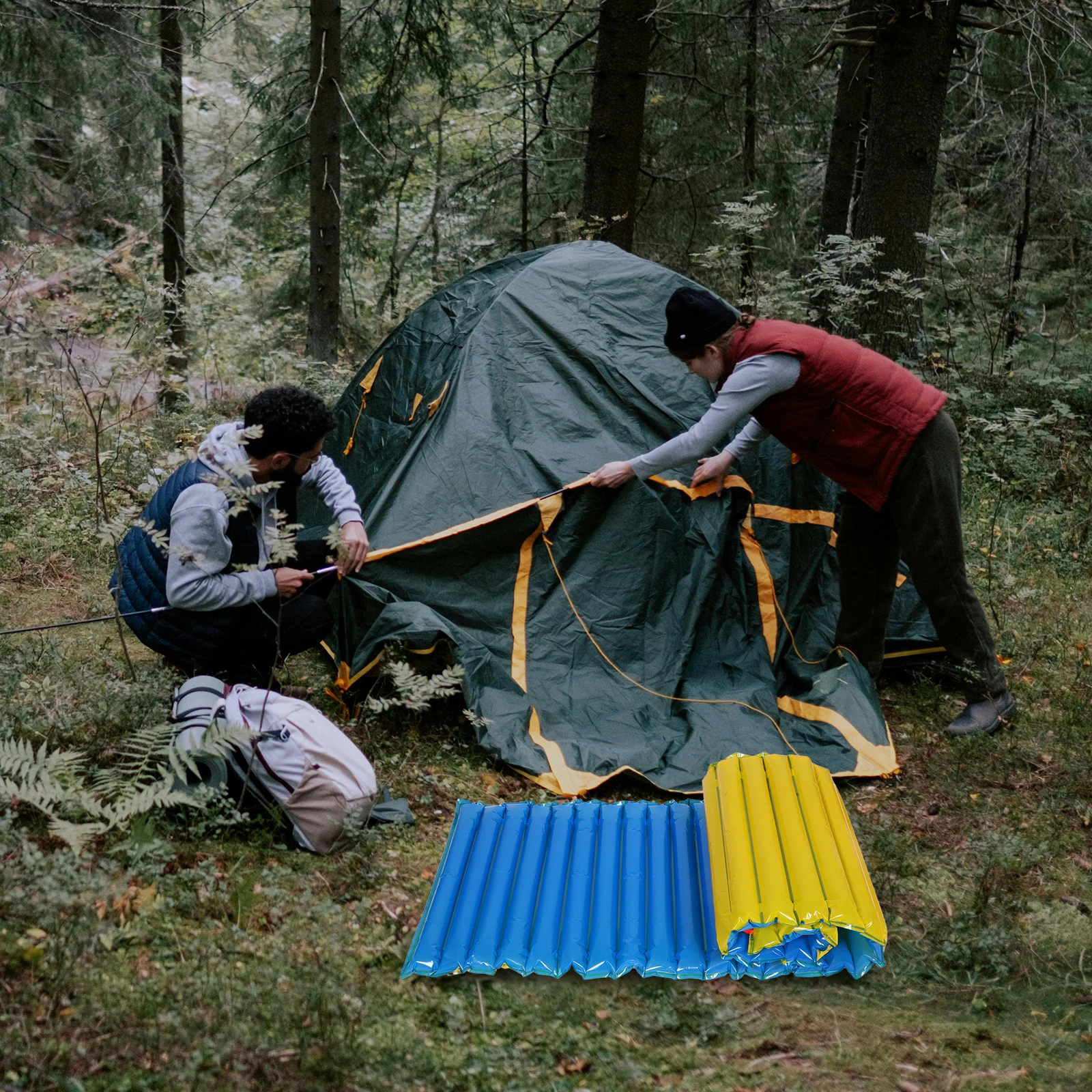

Portable Inflatable Camping Mattress Foldable Sleeping Pad Outdoor Compact Cushion Waterproof Insulation Mat