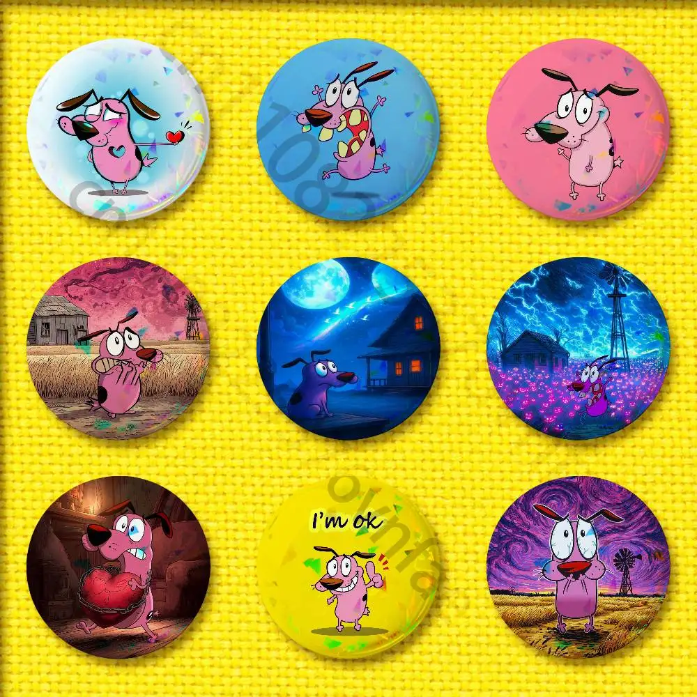 

Cartoon C-CowardlyS Dog Badge For 32mm 25mm 44mm 75mm 58mm Round Pin Brooch Insignia Cover Decoration