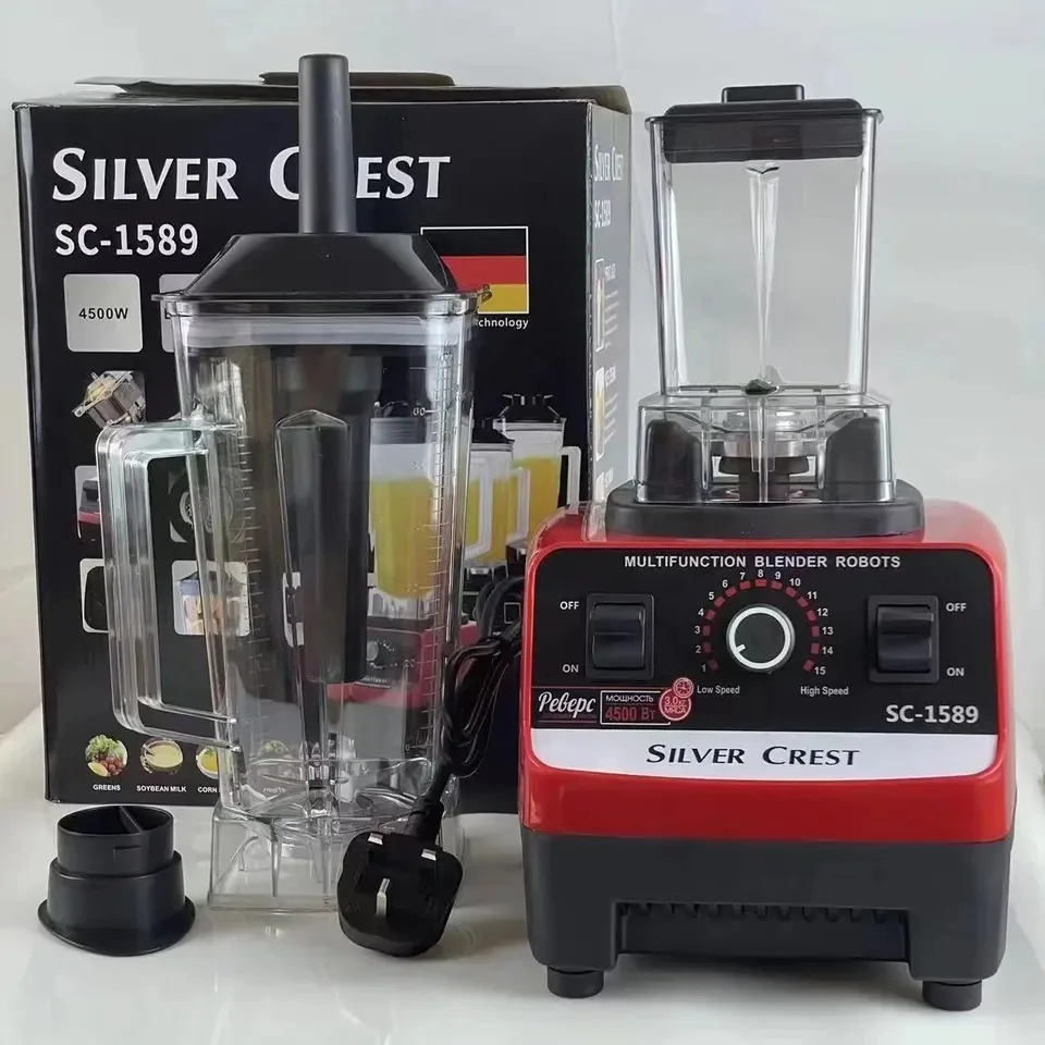 

2 In 1 Blender Double Cup 4500w Strong Power 2l 9525 Motor Silver Crest Commercial Mixer Blende