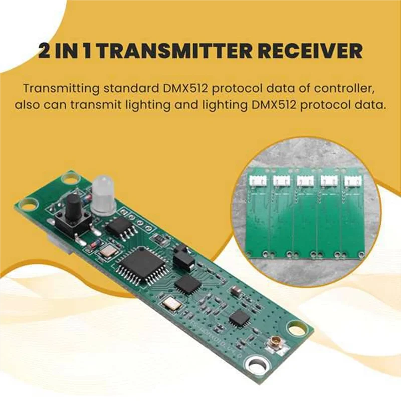 

【Must-Haves】10Pcs 2.4Ghz Wireless DMX 512 Transmitter Receiver PCB DMX512 Transmitter Receiver 2-In-1 With Antenna For DMX Stage