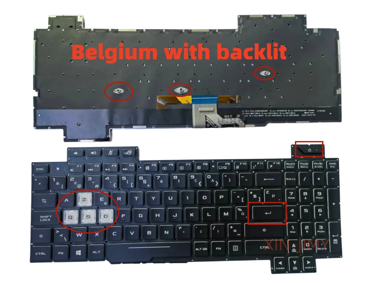 

Клавиатура с подсветкой Бельгии/BE для ASUS ROG Strix Scar II GL704 GL704GM GL704GV GL704GW