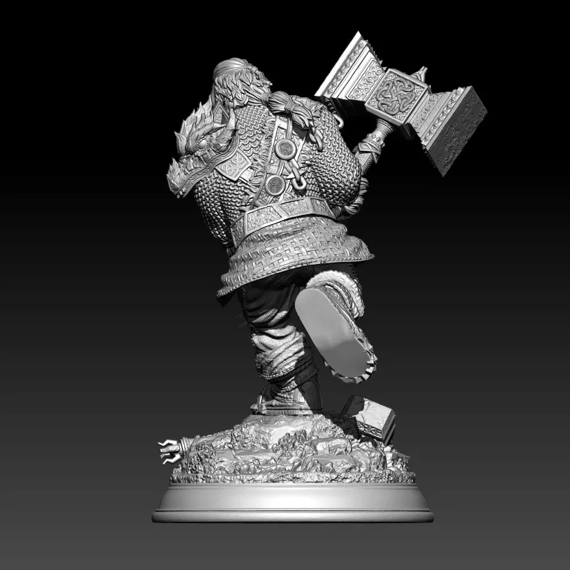 1/24 75mm 1/32 56mm Resin Model Kits Dwarves Warrior  Figurine Sculpture Unpainted No Color RW-1442