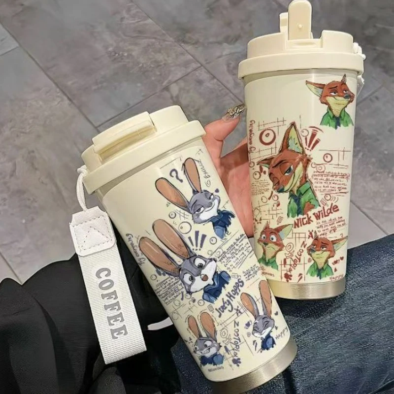 

Classics Disney Nick Judy Thermos Cup Cartoon Zootopia Coffee Mugs Couple Children Student Water Thermal Bottle Gift Drinkware