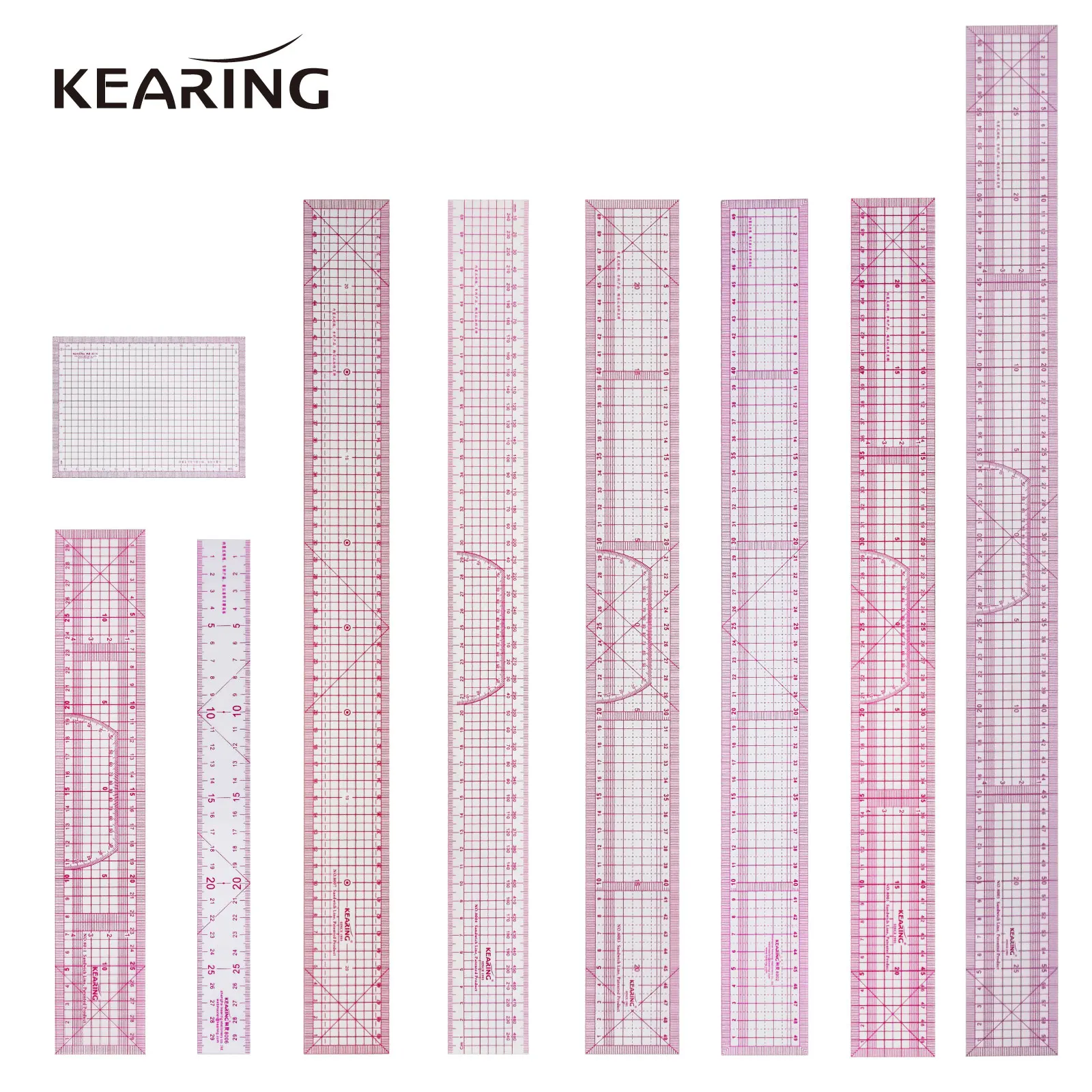 Kearing Transparent Metric Straight Ruler Pattern Making Cutting Rulers Sewing Tailor Yardstick Patchwork Accessories