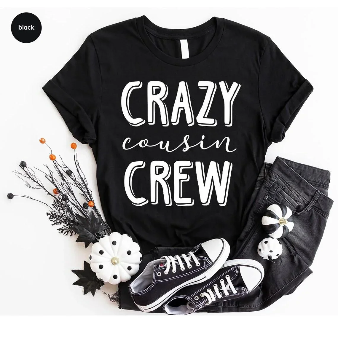 Funny Crazy Cousin Crew Print T-Shirts For Women Summer Round Neck Tee Shirt Femme Fashion Casual T-Shirts 2024 Summer Cotton