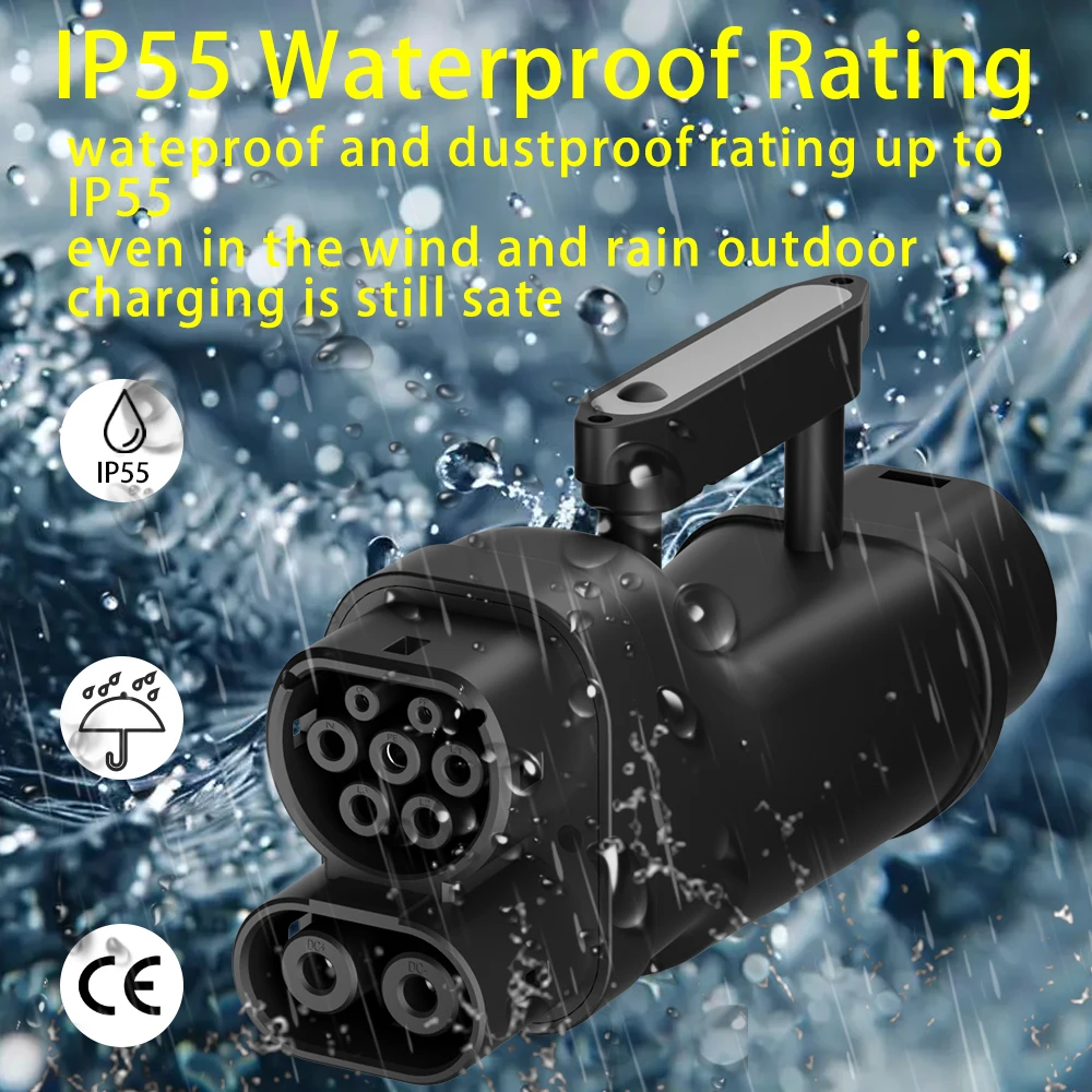 Adaptador EV para coche GBT a CCS2 DC 250KW convertidor de carga rápida GB/T a CCS Combo 2 para cargador de conectores CCS 2 estándar de la UE