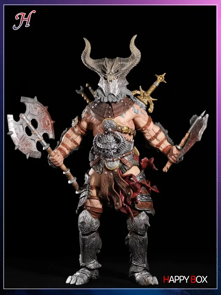 Blizzard Diablo 3 Movable Barbarian Helmetless Standing Version