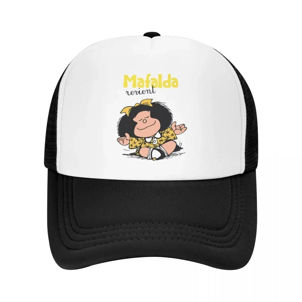 New Custom Fashion Quino Comic Cartoon Mafalda Baseball Cap Men Women Breathable Trucker Hat Sun Protection Snapback Caps
