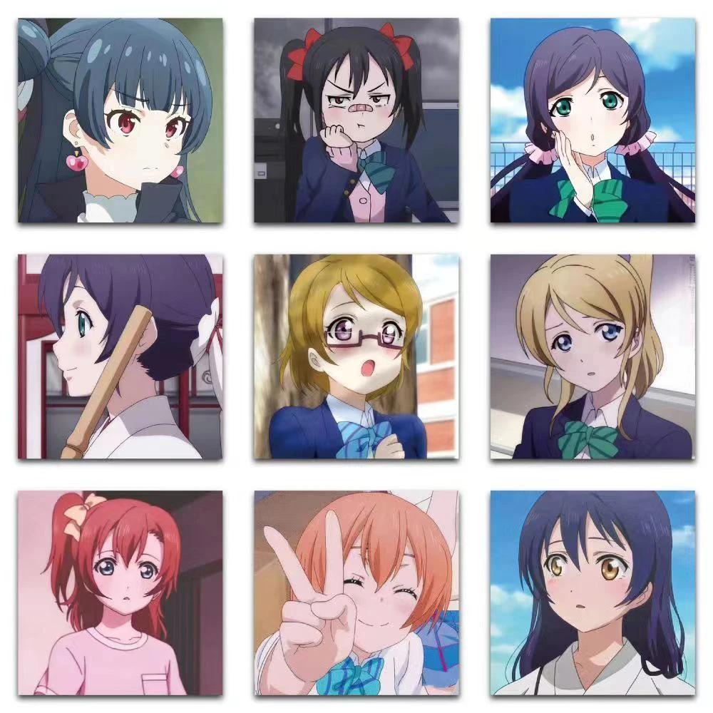 Pegatinas de Anime para niñas, 10/30/59 piezas, Kousaka, Honoka, Minami, Kotori, Ayase, Eli, Tojo, Nozomi, Sonoda, Umi, Nishikino, Maki