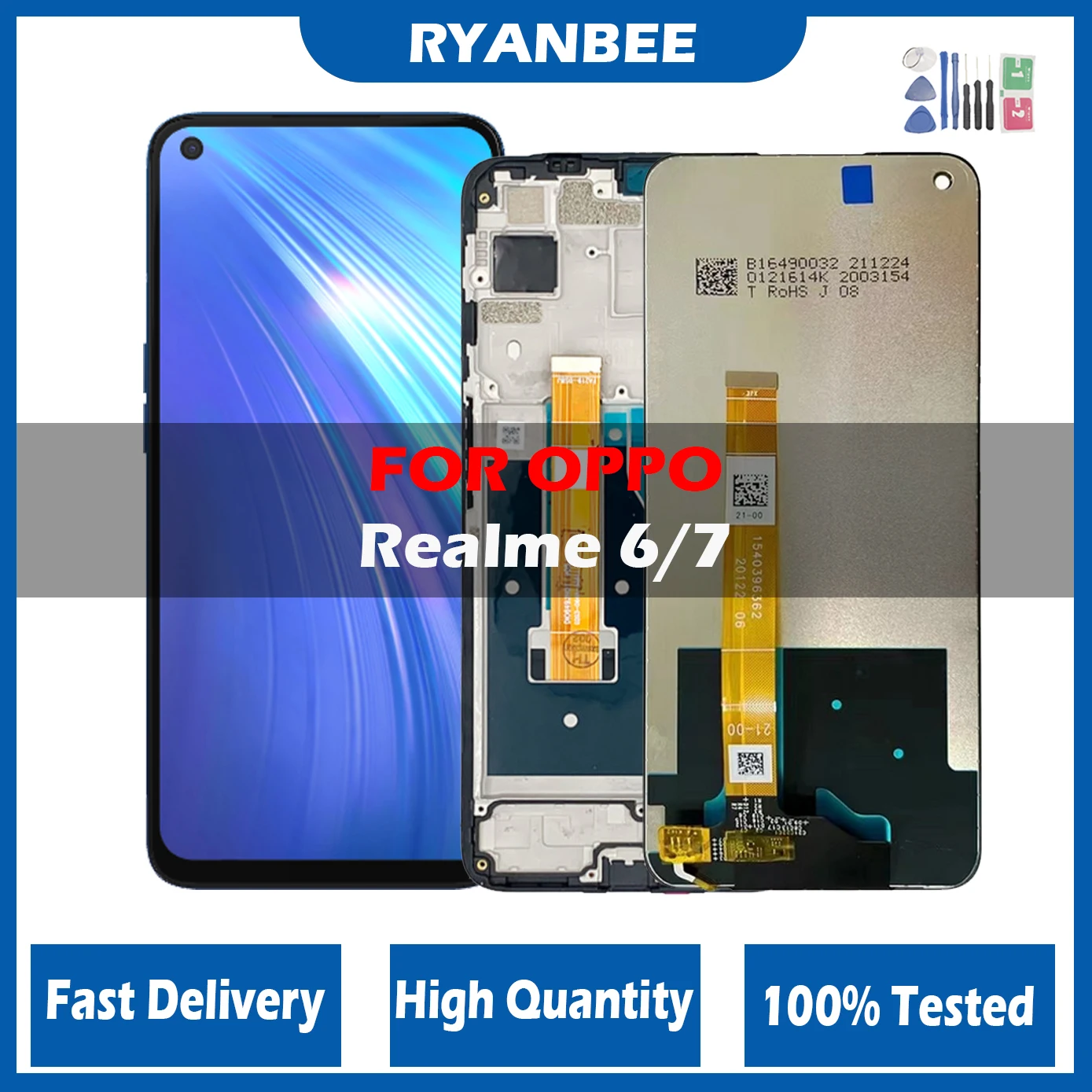 

Original 6.5 ” LCD Display For Oppo Realme 6 RMX2001 realme 7 RMX2155 LCD Display Touch Screen Digitizer Assembly Replacement