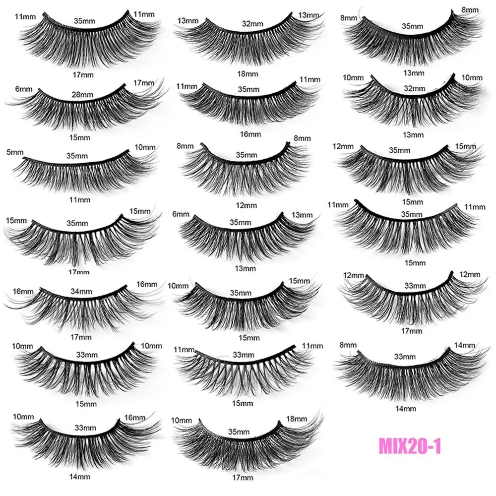 20 Arten gemischte Packung flauschiges Volumen natürlichen Look gefälschte Wimpern falsche Wimpern wispy Nerz Wimpern