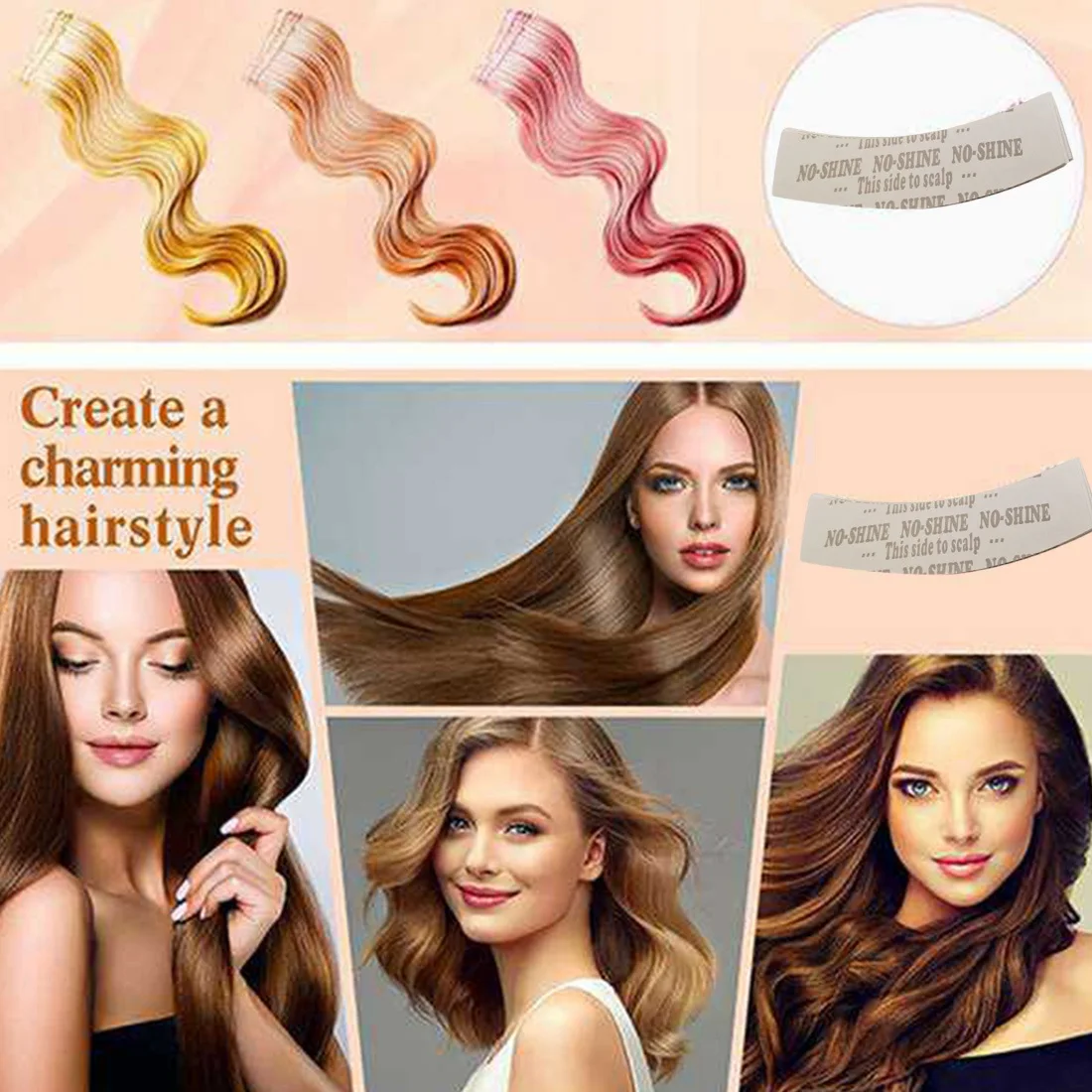A71Z 108Pcs/Lot No Shine Wig Double Sided Tape Hair Adhesive Extension Tape Strips Waterproof For Toupee/Lace Wigs Film