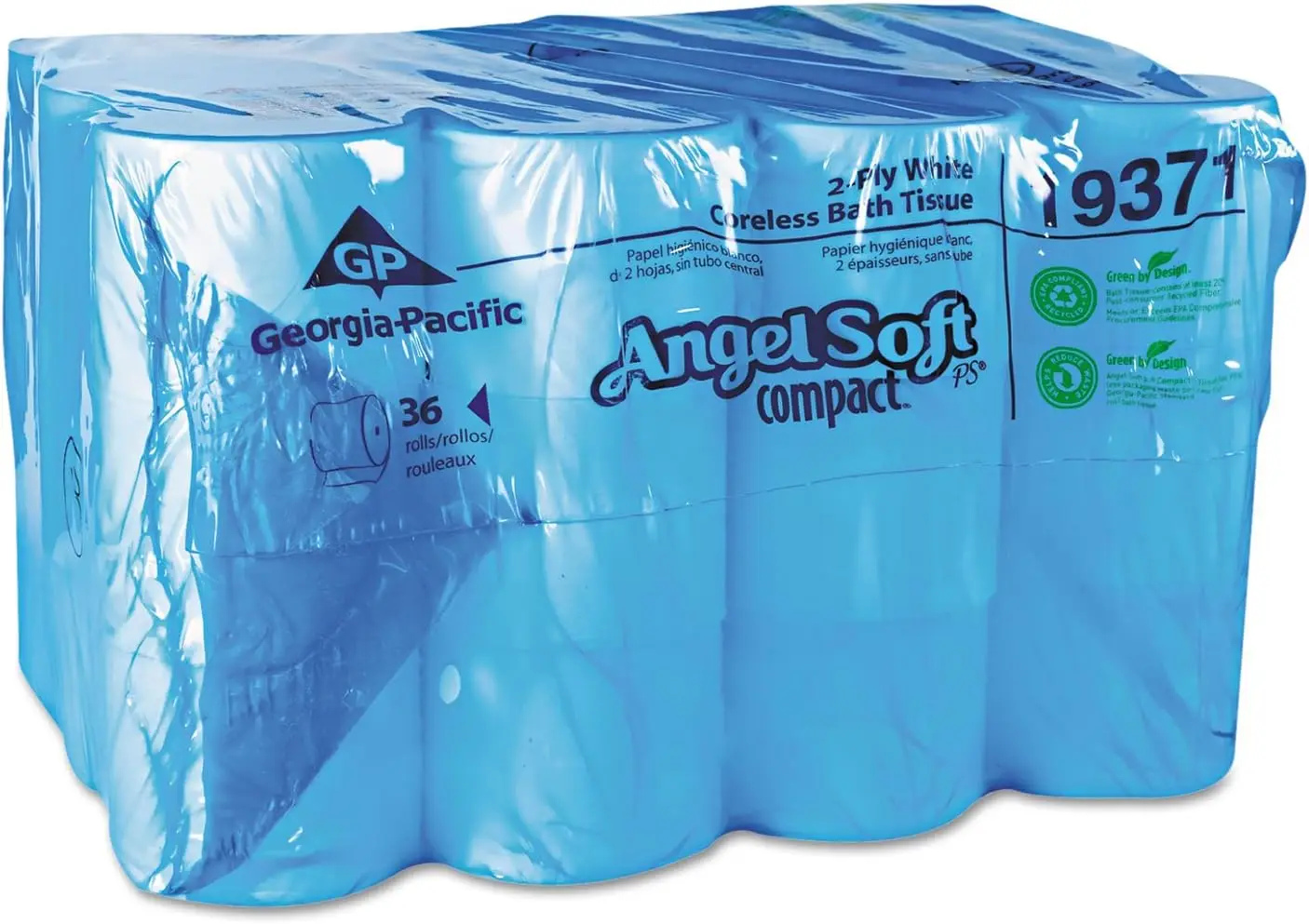 

Compact Coreless Bath Tissue, 2-Ply, White, 1000 Sheets/roll, 36/carton