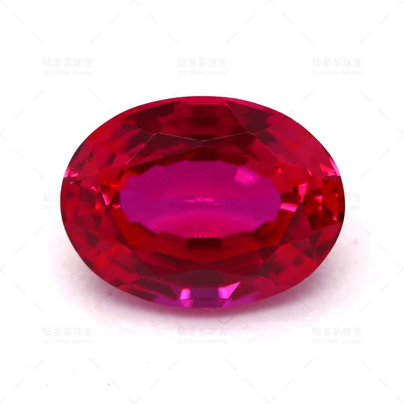 

6 * 8mm Oval Natural Cutting Cultivated Ruby Price Per Carat Laboratory Regrowth Bare Stone