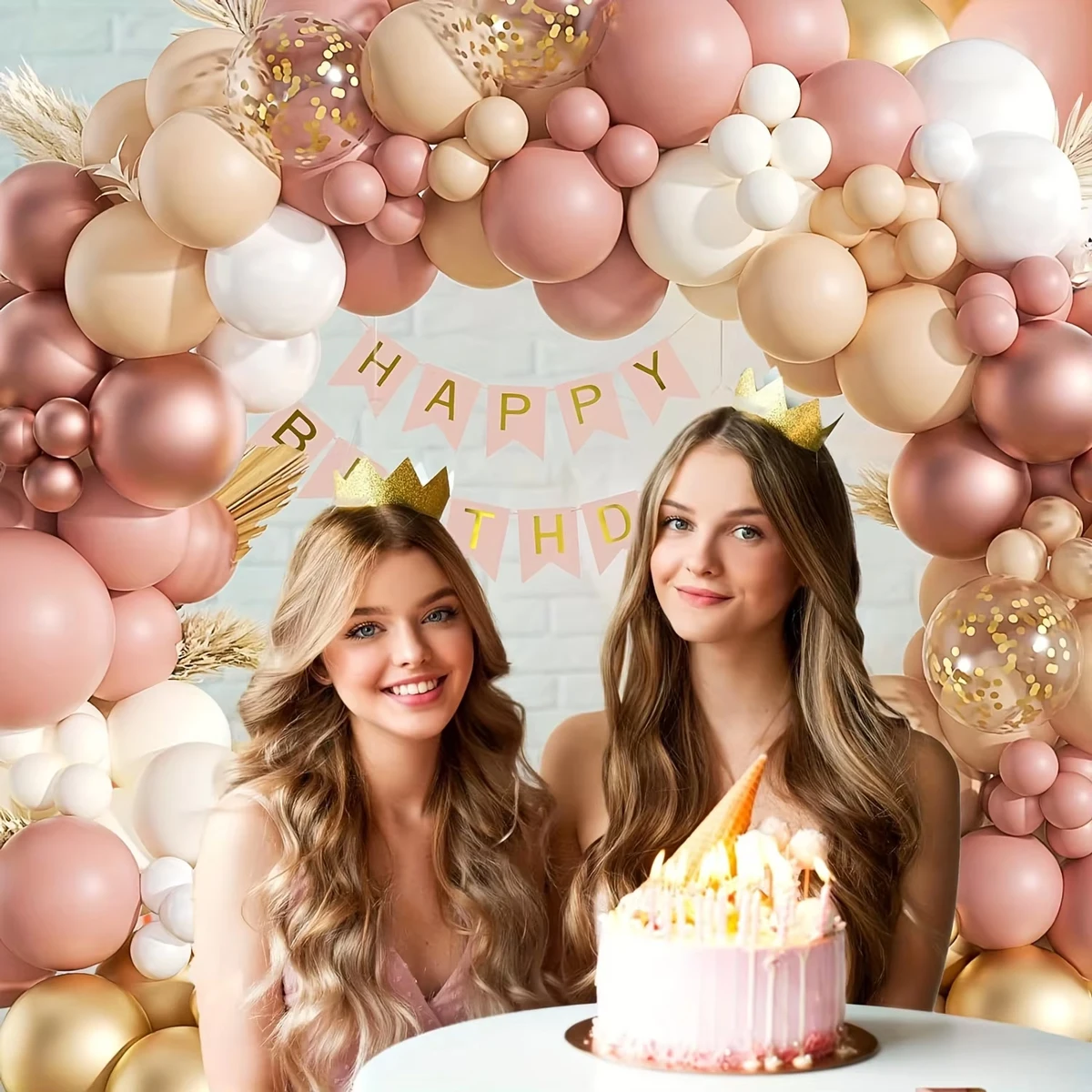 112pcs Boho Balloons Garland Arch Kit Blush Pink Nude Rose Gold for Baby Shower Wedding Birthday Party Decorations view 4