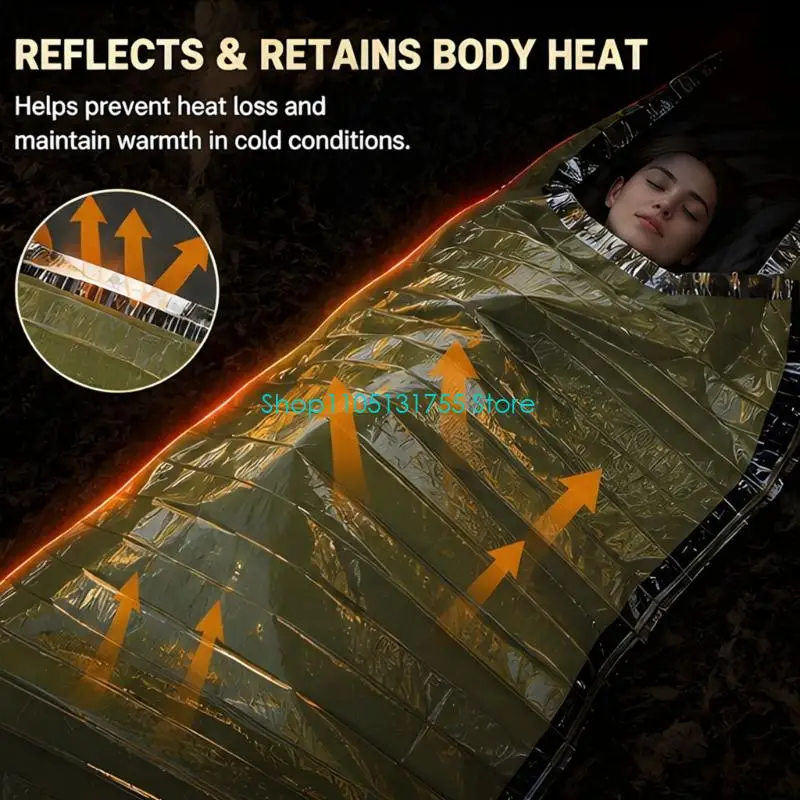 K0EF Camping Emergency Packable Carry Format, Outdoor Warmth Cover for Readiness Storage and Trail Delays, Approx 82.7 x 35.4 In