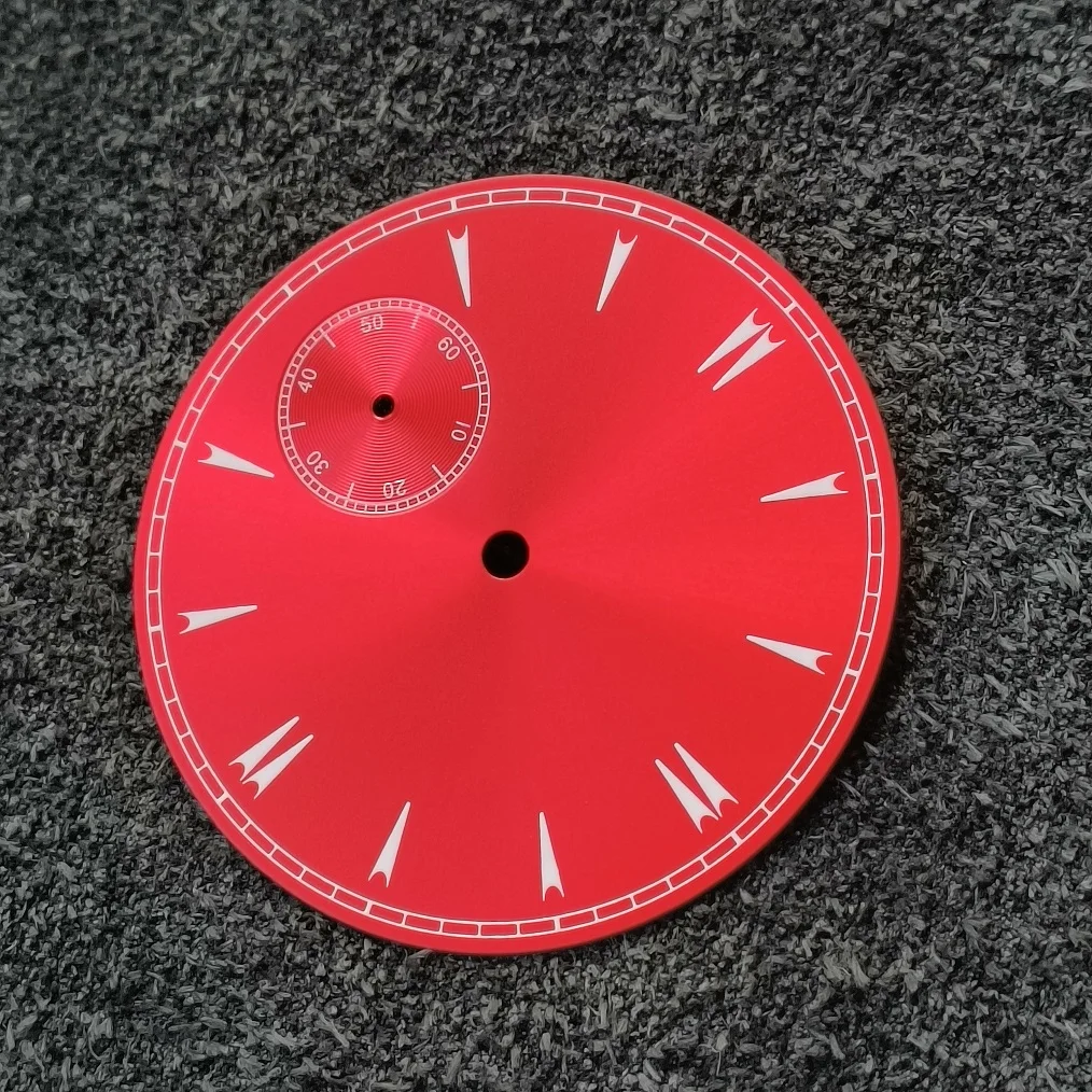 Watch dial diameter 38.9mm red dial Thickness 0.4mm second hand is at 9 o \'clock Suitable for 6497 3600 movement