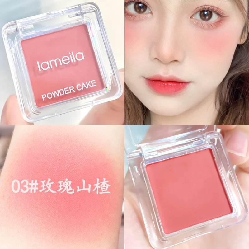 Waterproof Face Contouring Blush, Matte, Natural Cheek Tint, Brighten Face, Soft Female Makeup, Cosmetics, 1Pc