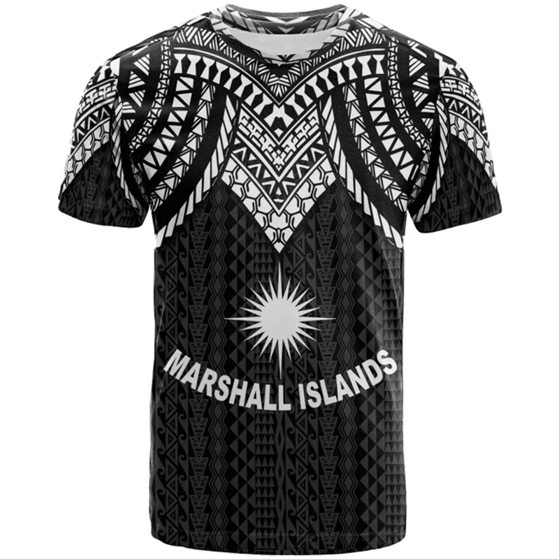 FSM Marshall Islands National IndependenceDay 3D Printing T Shirt The Republic-of Marshall Islands Flag Graphic Shorts Sleeves