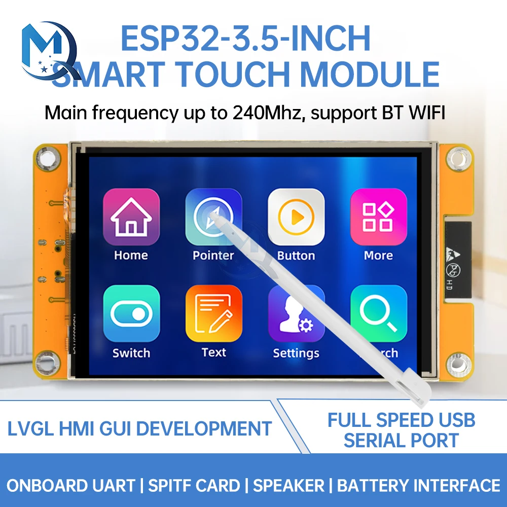 ESP32 WiFi BT Module Development Board 3.5/3.2/2.8Inch ST7796U Drive 320x480/240x320 Resolution TFT TouchScreen Type-C Interface