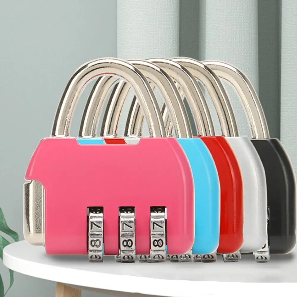 Portable Zinc alloy 3 Digit Password Lock Anti-theft Padlock Dormitory Cabinet Lock Backpack Zipper Lock Travel
