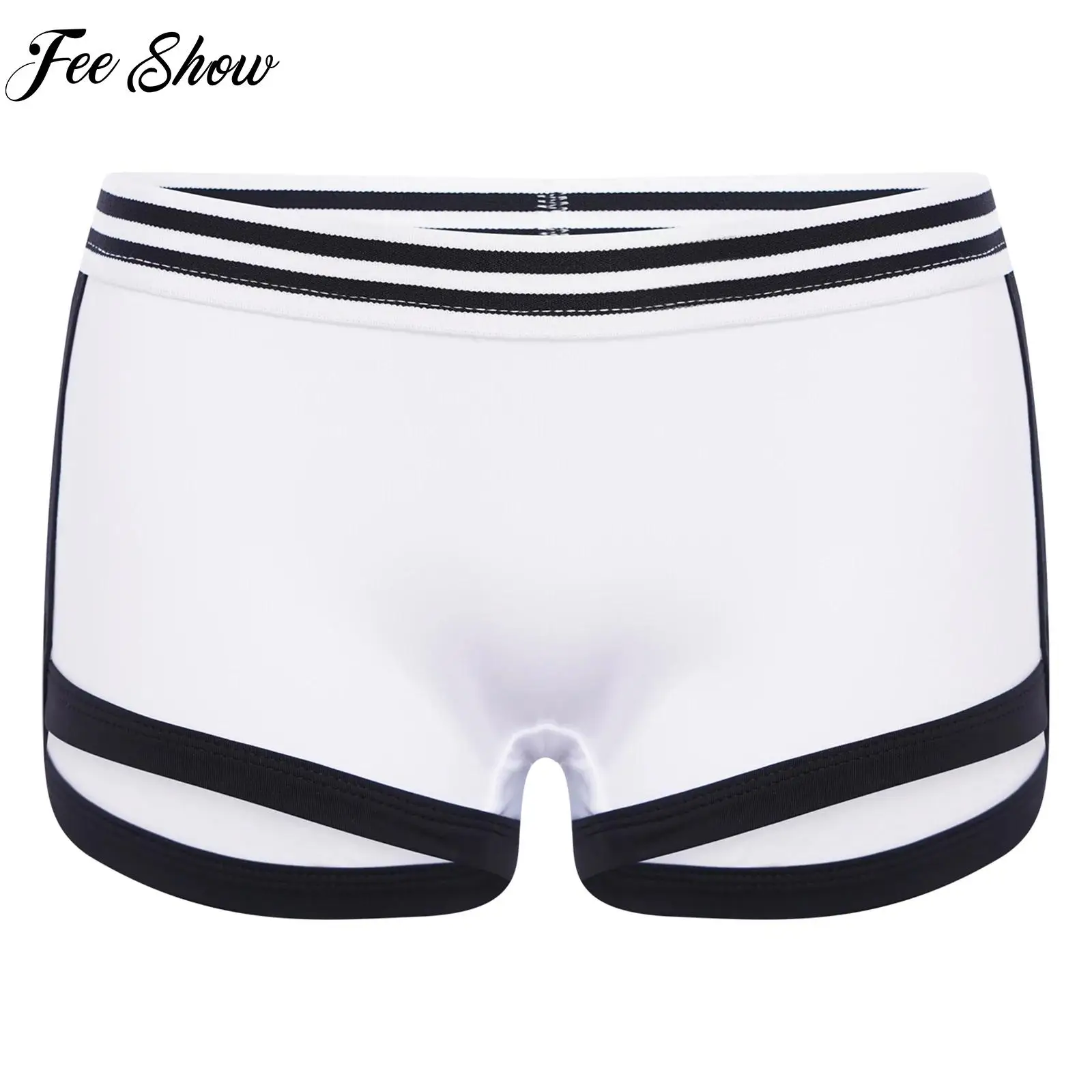 

Женские шорты для гимнастики и танцев с контрастными вставками, эластичные полосатые трусики для занятий спортом, йогой, теннисом, гольфом, фитнесом