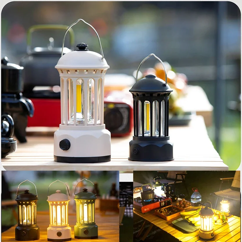 Mini portatile LED tenda da campeggio lanterna luci USB ricaricabile illuminazione esterna lampada giardino BBQ Party luce ambientale decorativa