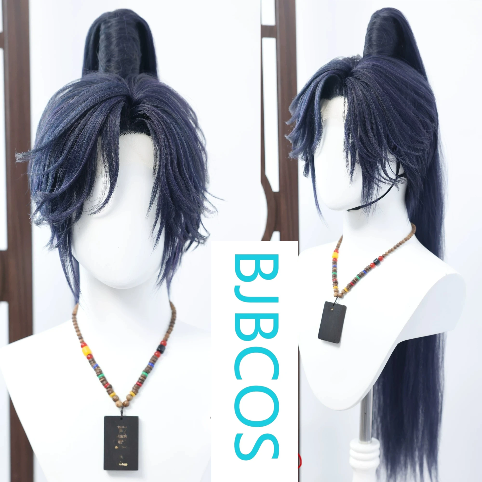 

[Styled Wig]Ashes of the Kingdom‌ Blue black Lace Front Wig COS Fu Rong Furong wig set with antique style