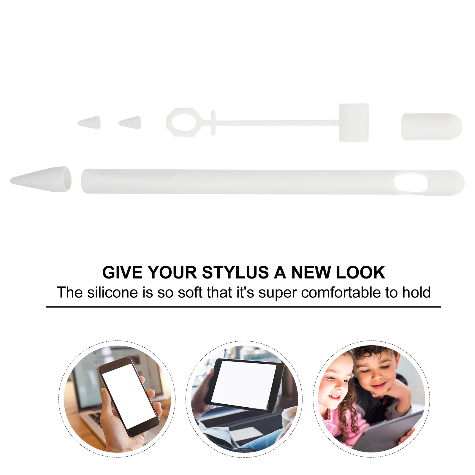 

2 Stylus Cases Silicone Covers for Pencil Anti Skid Protective Gold Silicone Stylus Pen Cover Touchscreen Pen Accessories