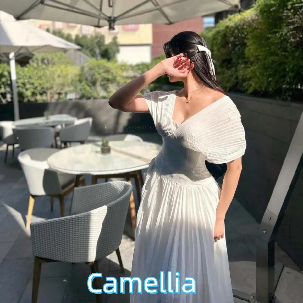 

Изысканное вечернее платье с открытыми плечами по индивидуальному заказу, очаровательное платье для выпускного вечера трапециевидной формы с v-образным вырезом и оборками, вечернее платье فساتين سهرة فخ (20)