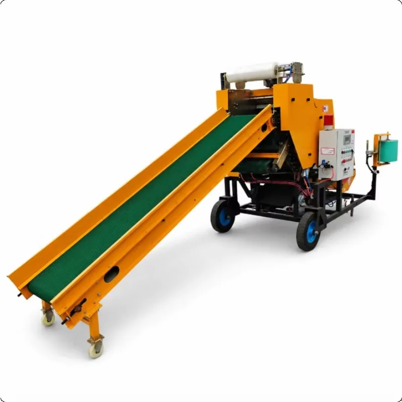 Corn Silage Baler and Wrapper Machine for Sale with Automatic Feeding Conveyor