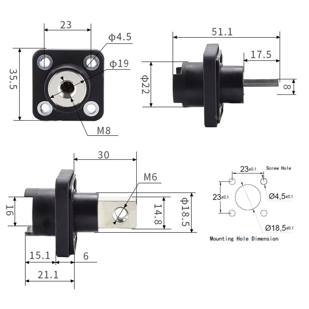 Connecteur de batterie au lithium en cuivre, borne de stockage d'énergie, adaptateur de batterie, 120A, 150A, 200A, 2 pièces