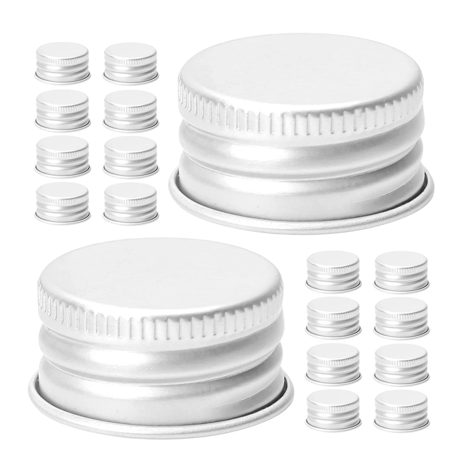 100 قطعة أغطية المسمار الملولبة أغطية الزجاجات الزجاجية قابلة لإعادة الاستخدام الألومنيوم مانعة للتسرب استبدال محكم ختم العلوي الألومنيوم