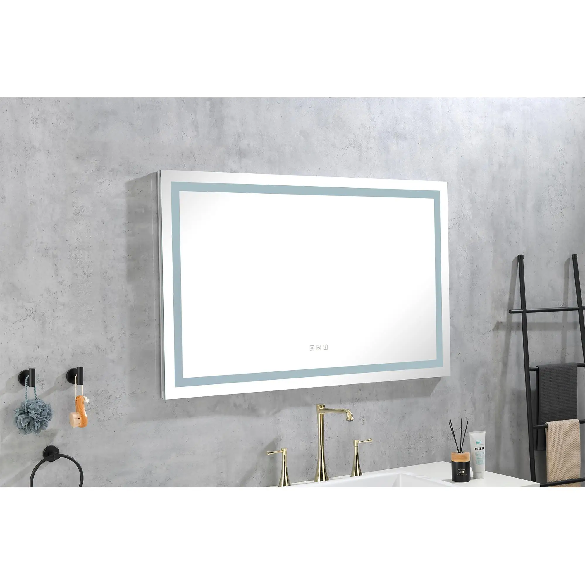 55x30 Bathroom Mirror - Wall-Mounted Vanity, Control, Anti-Fog, Memory Function, 3 Color Modes, Frontlit & Backlit